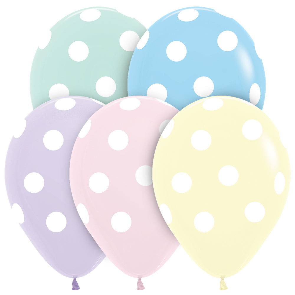 11 inch SEMPERTEX POLKA DOTS - PASTEL MATTE