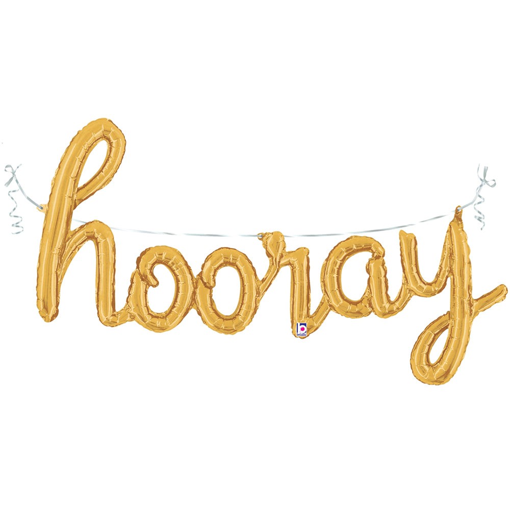 44 inch HOORAY SCRIPT - GOLD
