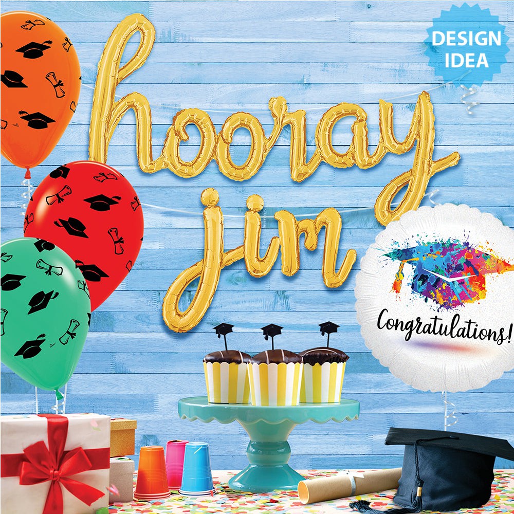 44 inch HOORAY SCRIPT - GOLD