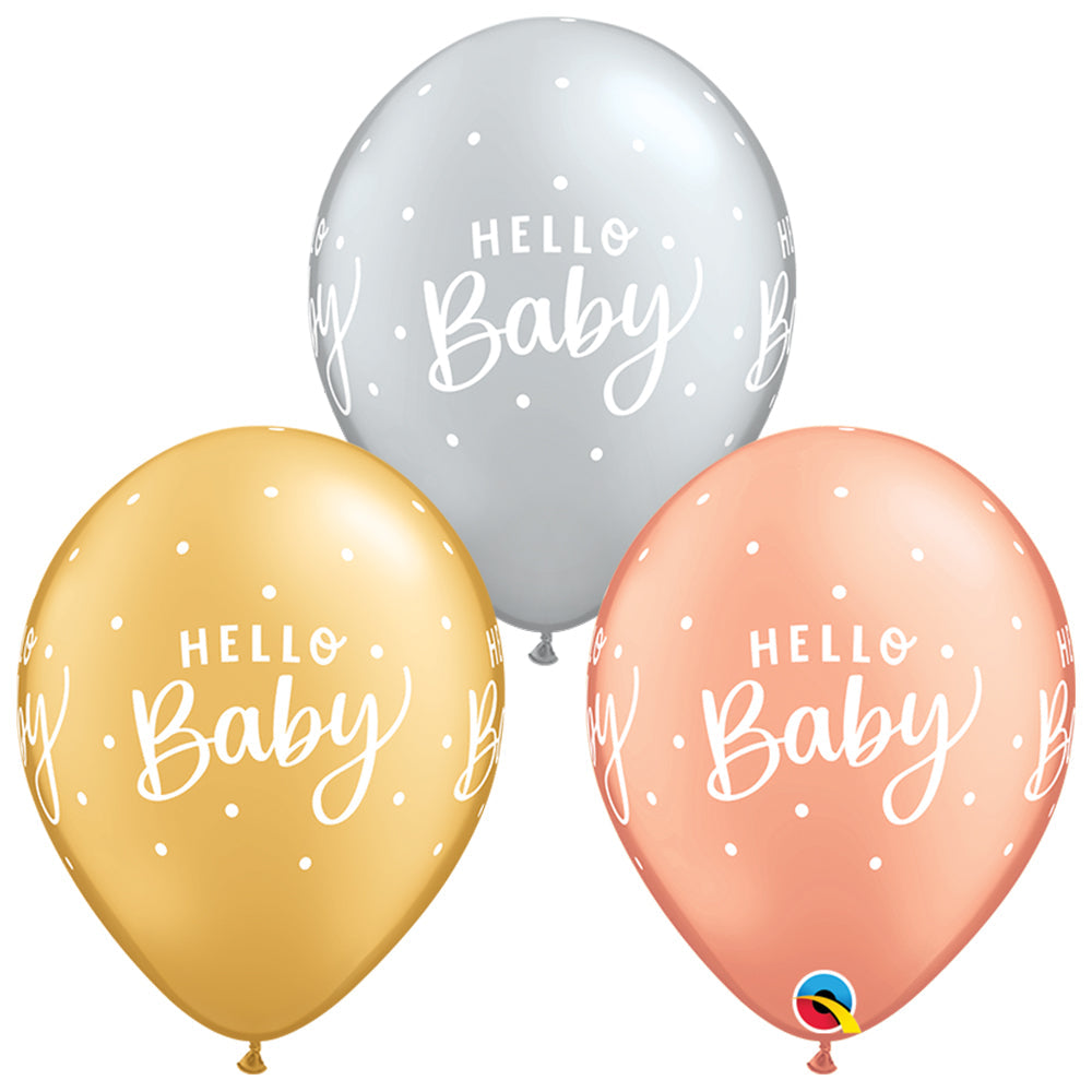 11 inch HELLO BABY DOTS