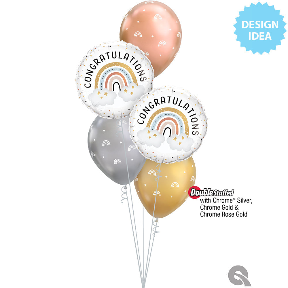18 inch CONGRATULATIONS BOHO RAINBOW