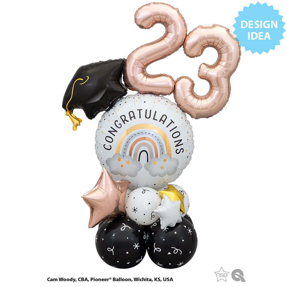 18 inch CONGRATULATIONS BOHO RAINBOW