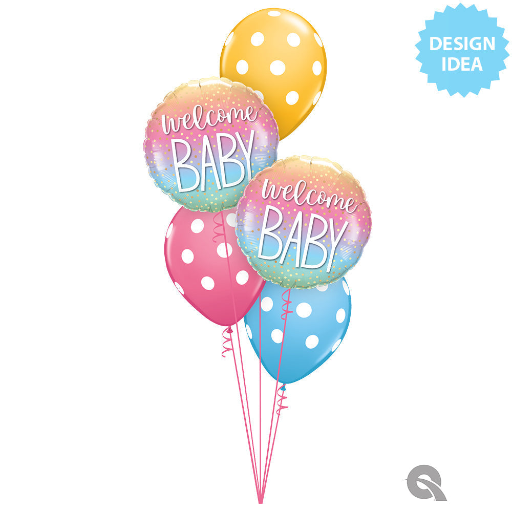 18 inch Welcome Baby Confetti Dots