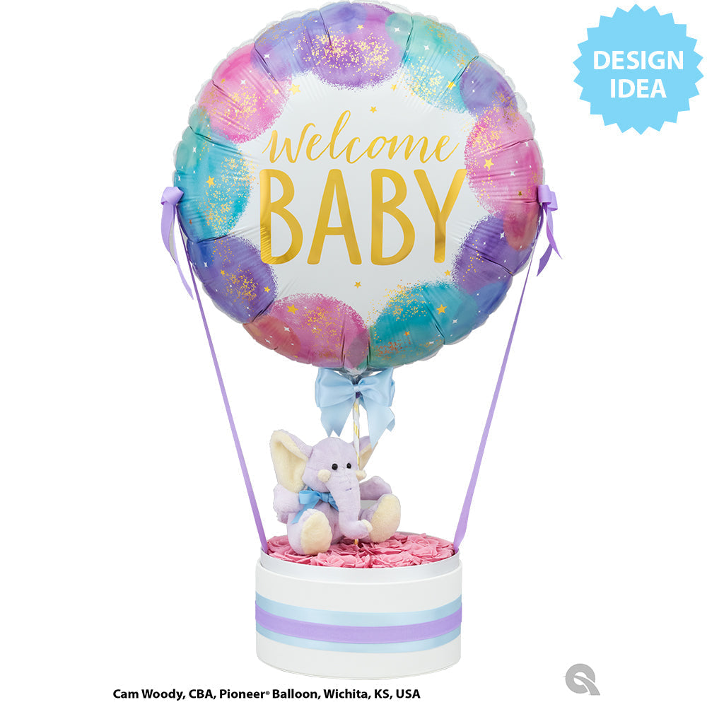 18 inch WELCOME BABY WATERCOLOR