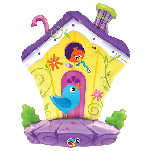 35 inch BIRD HOUSE DECORATED