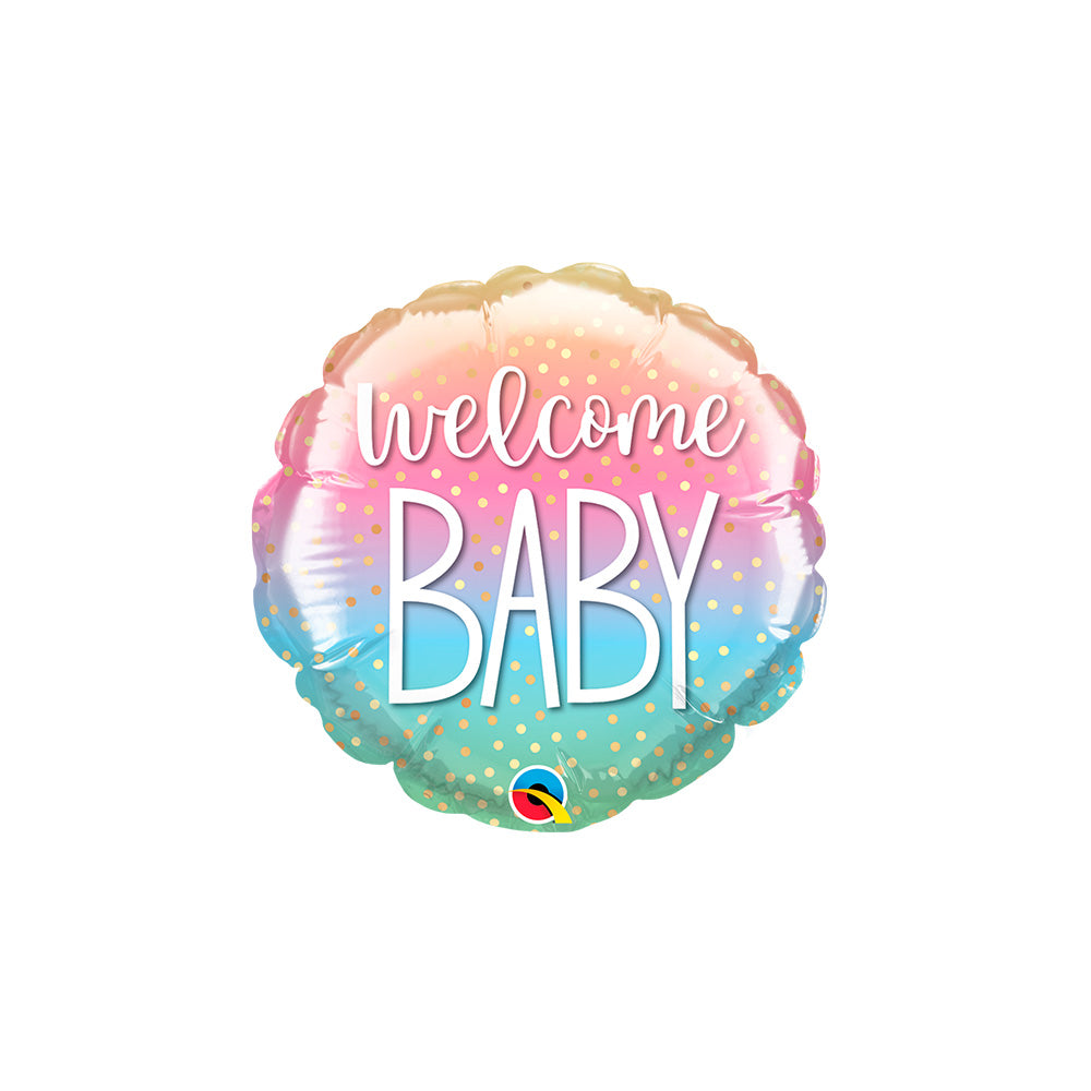 4 inch WELCOME BABY RAINBOW CONFETTI MINI SHAPE (AIR-FILL ONLY)
